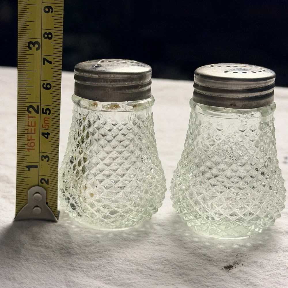 Clear Glass Salt & Pepper Shakers 2.75